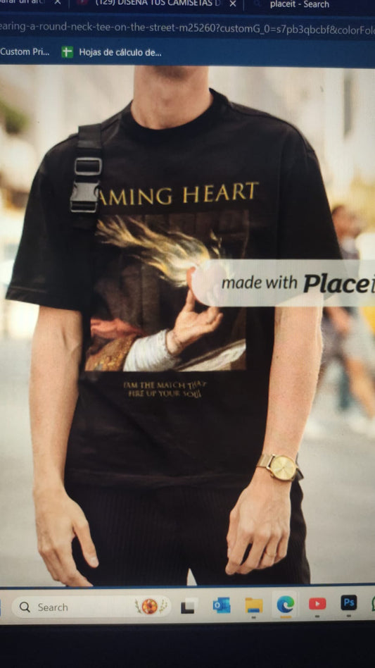 Flaming Heart Ovrzd T-Shirt